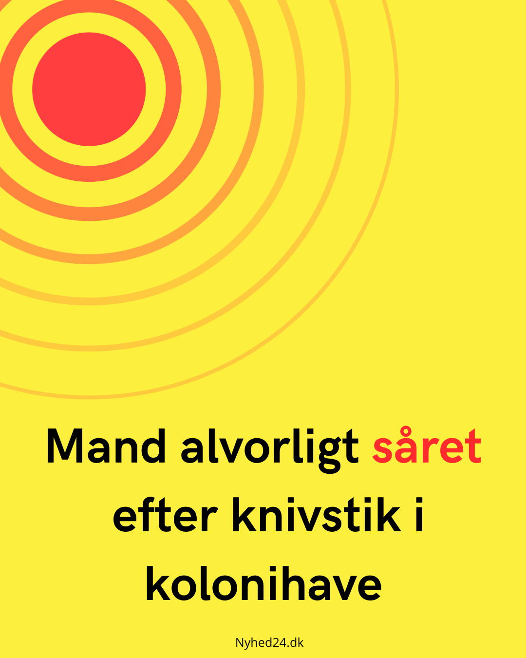 Mand alvorligt såret efter knivstik i kolonihave