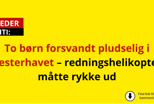 To børn forsvandt pludselig i Vesterhavet – redningshelikopter måtte rykke ud