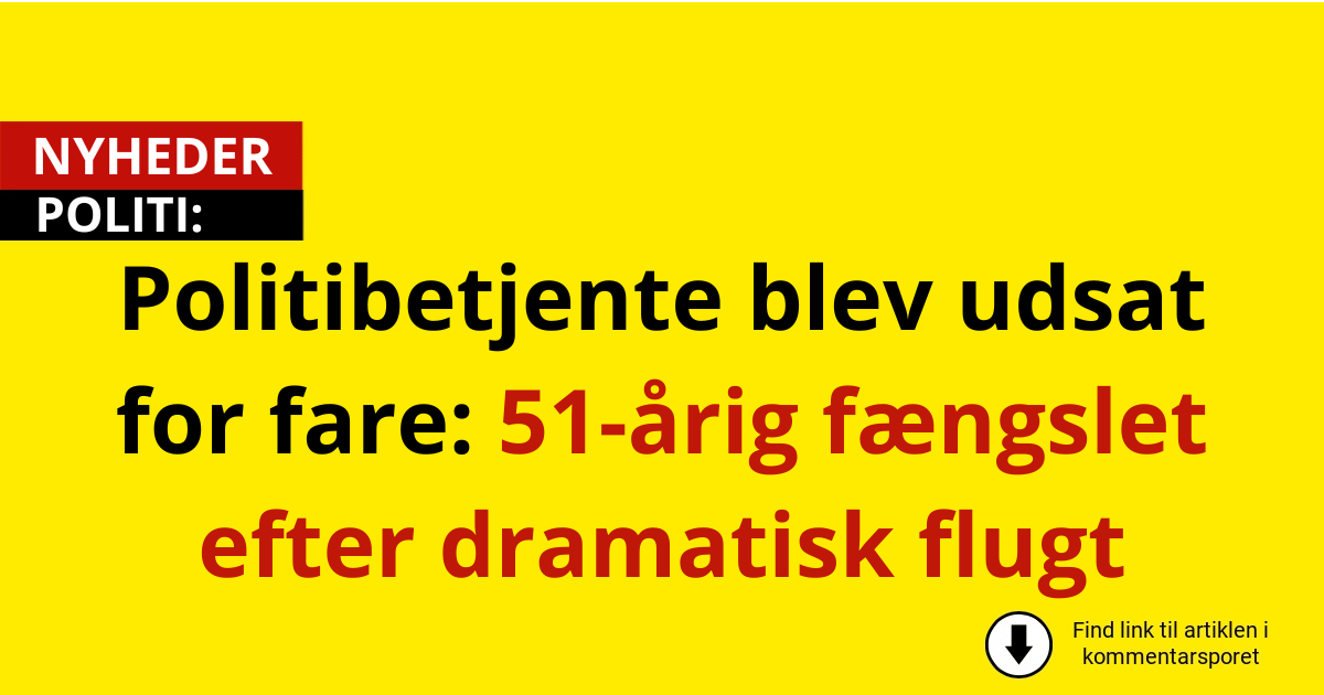Politibetjente blev udsat for fare: 51-årig fængslet efter dramatisk flugt