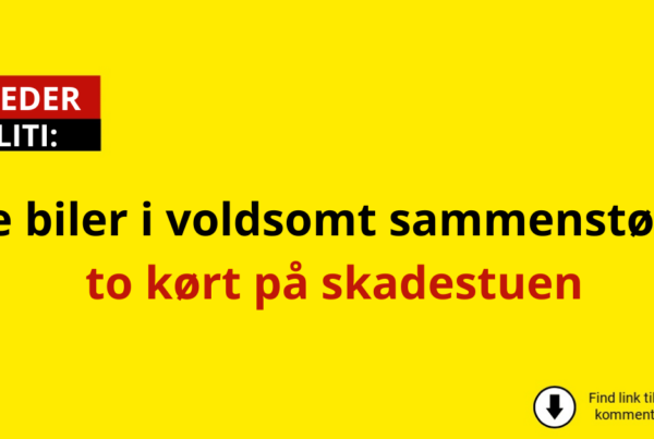Tre biler i voldsomt sammenstød – to kørt på skadestuen
