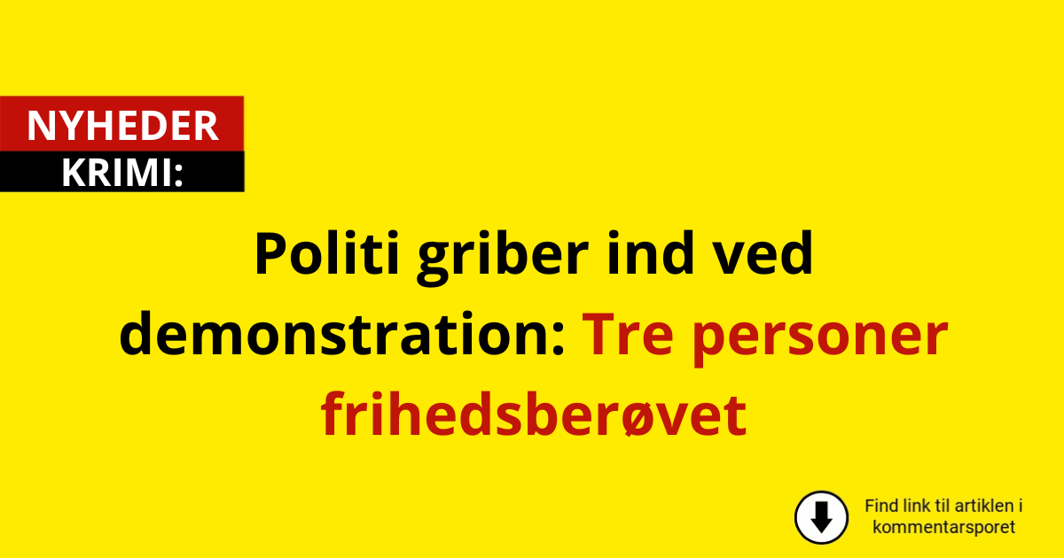 Politi griber ind ved demonstration: Tre personer frihedsberøvet