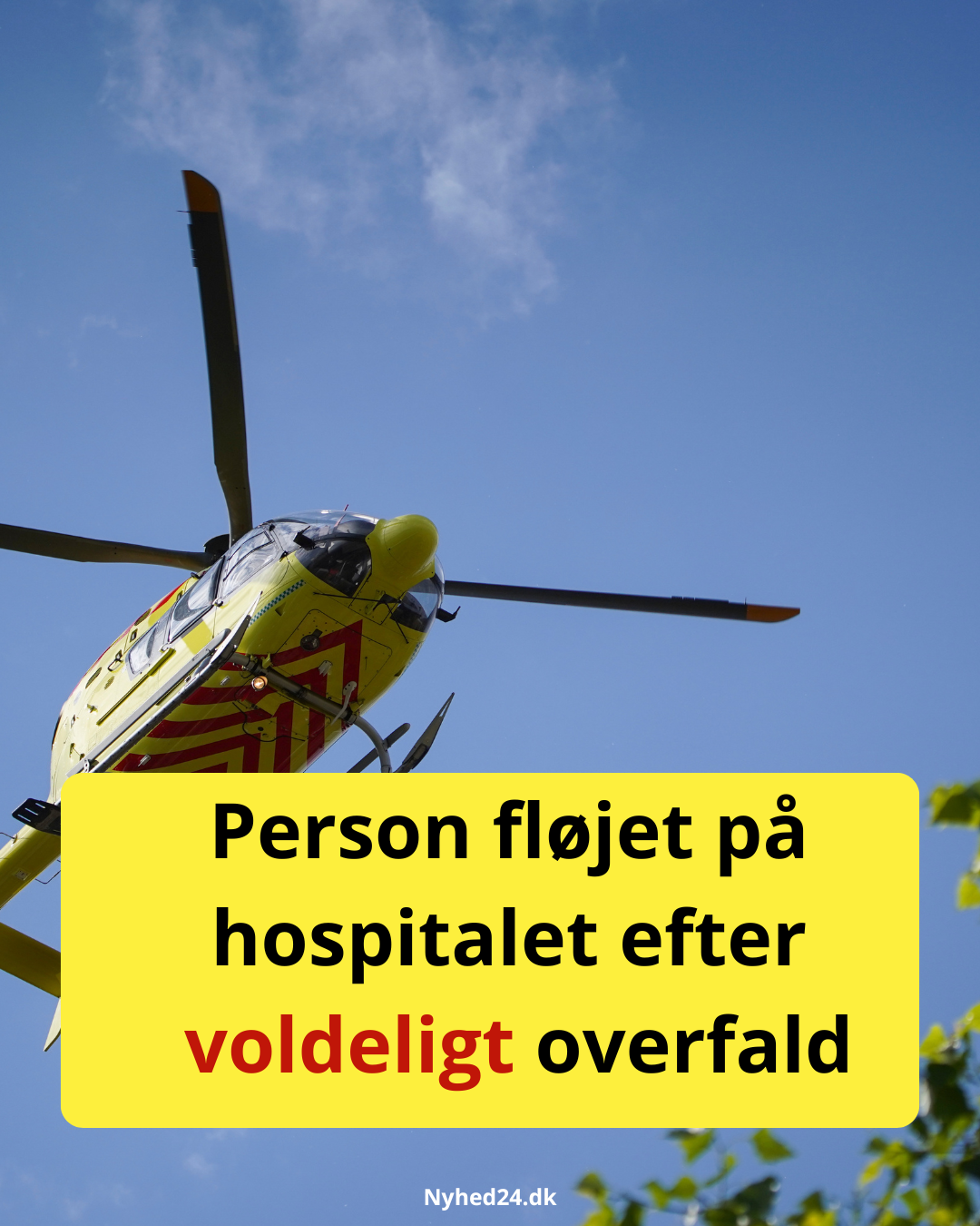 Person fløjet på hospitalet efter voldeligt overfald