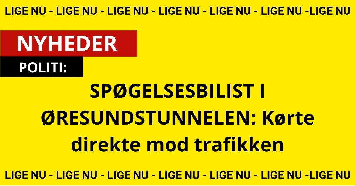 SPØGELSESBILIST I ØRESUNDSTUNNELEN: Kørte direkte mod trafikken