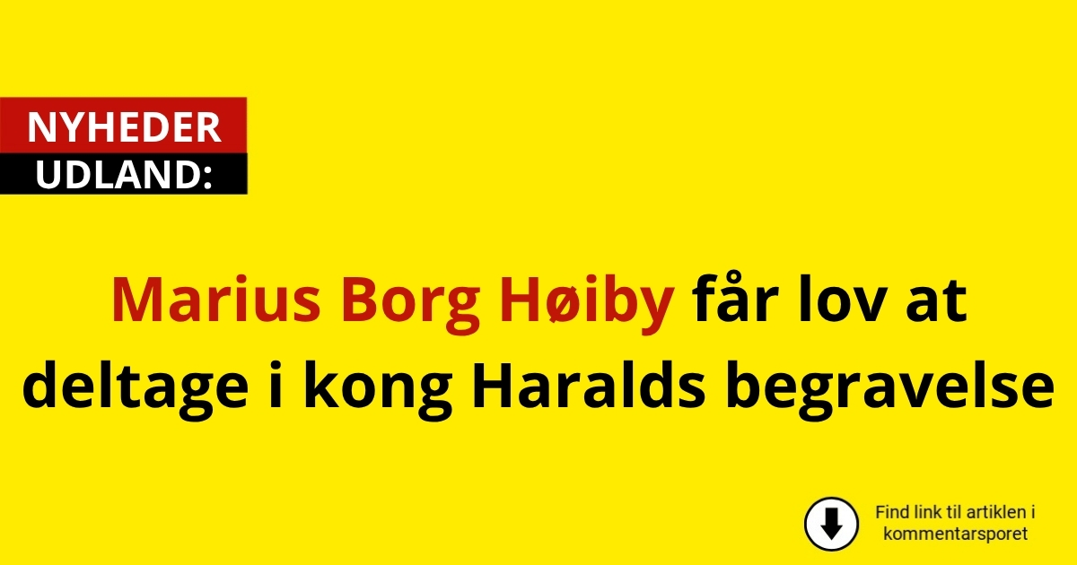 Marius Borg Høiby får lov at deltage i kong Haralds begravelse