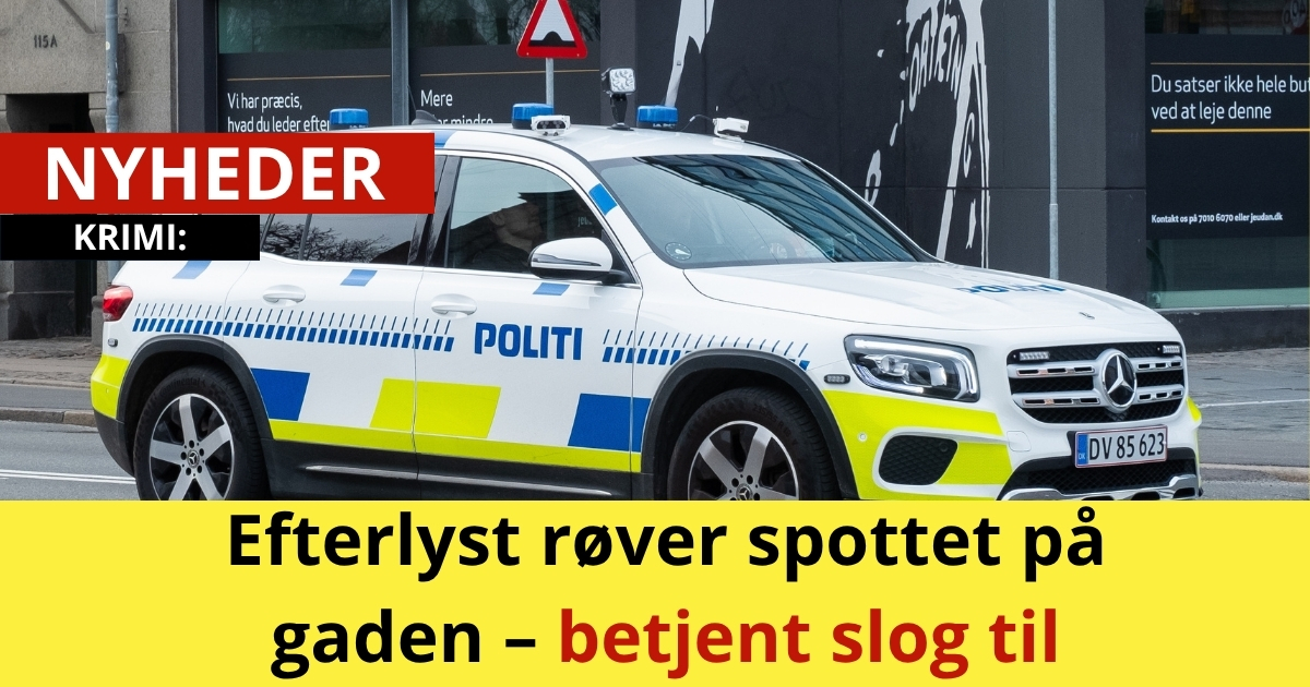 Efterlyst røver spottet på gaden – betjent slog til