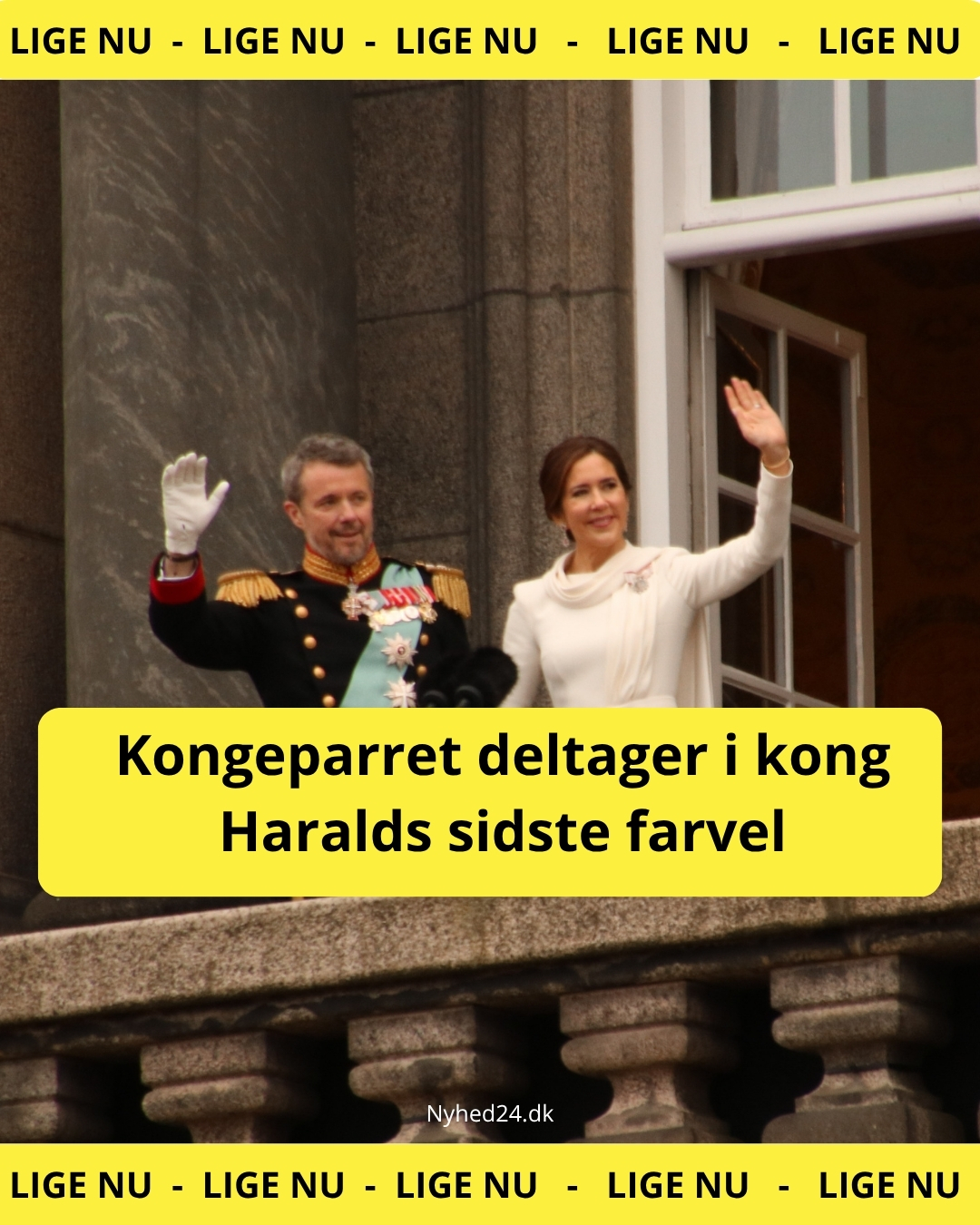 Kongeparret deltager i kong Haralds sidste farvel