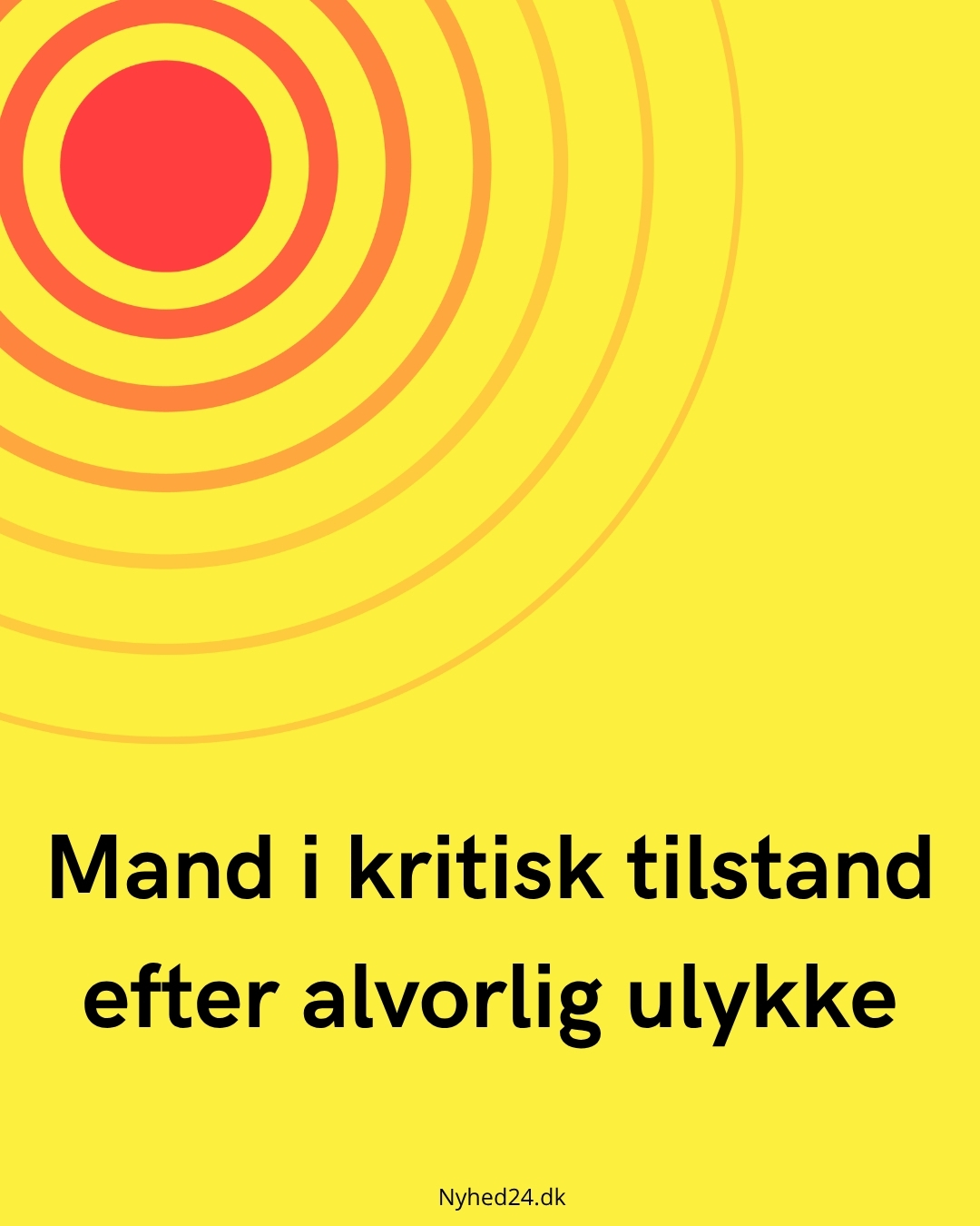 Mand i kritisk tilstand efter alvorlig ulykke