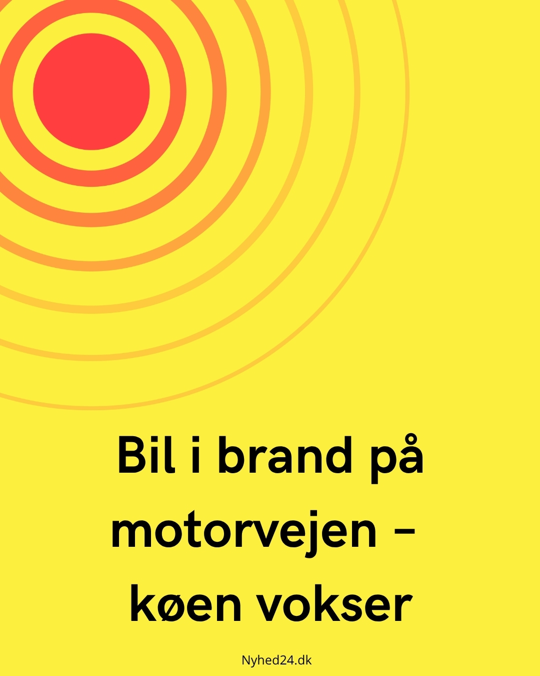 Bil i brand på motorvejen – køen vokser