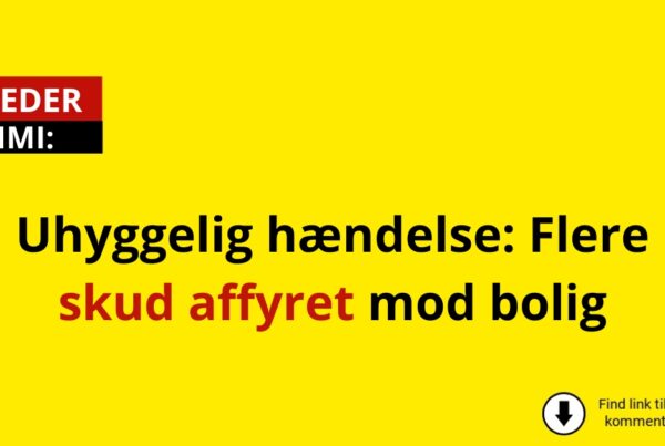 Uhyggelig hændelse: Flere skud affyret mod bolig