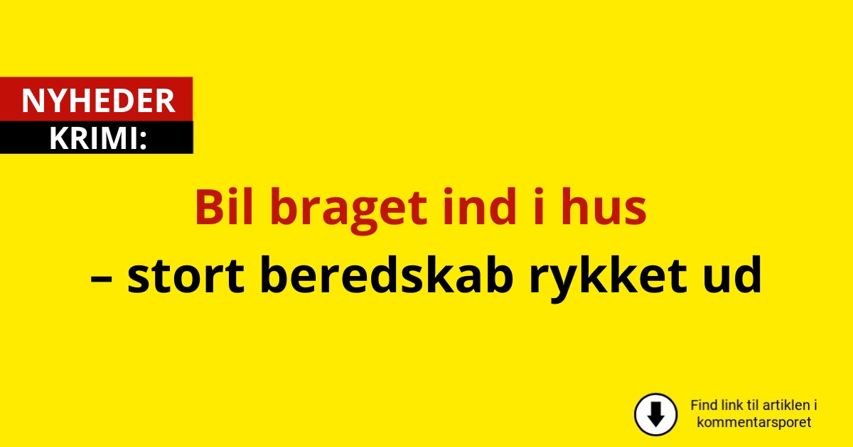 Bil braget ind i hus – stort beredskab rykket ud