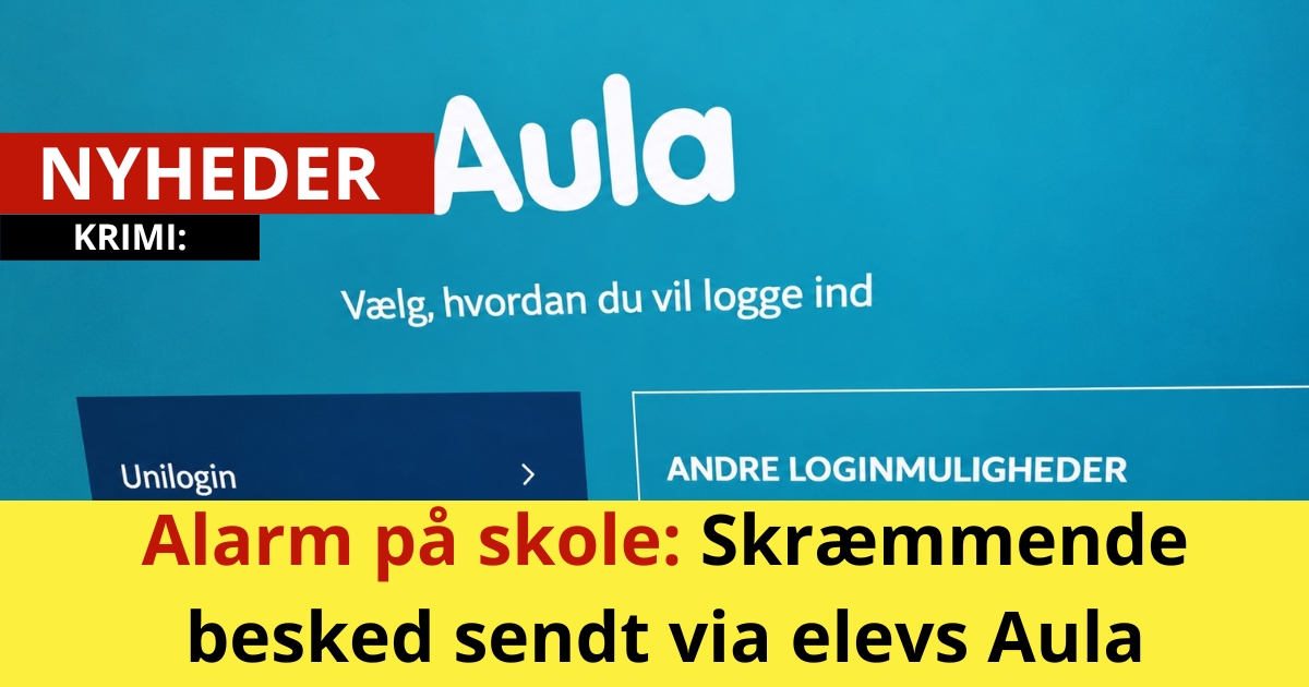 Alarm på skole: Skræmmende besked sendt via elevs Aula