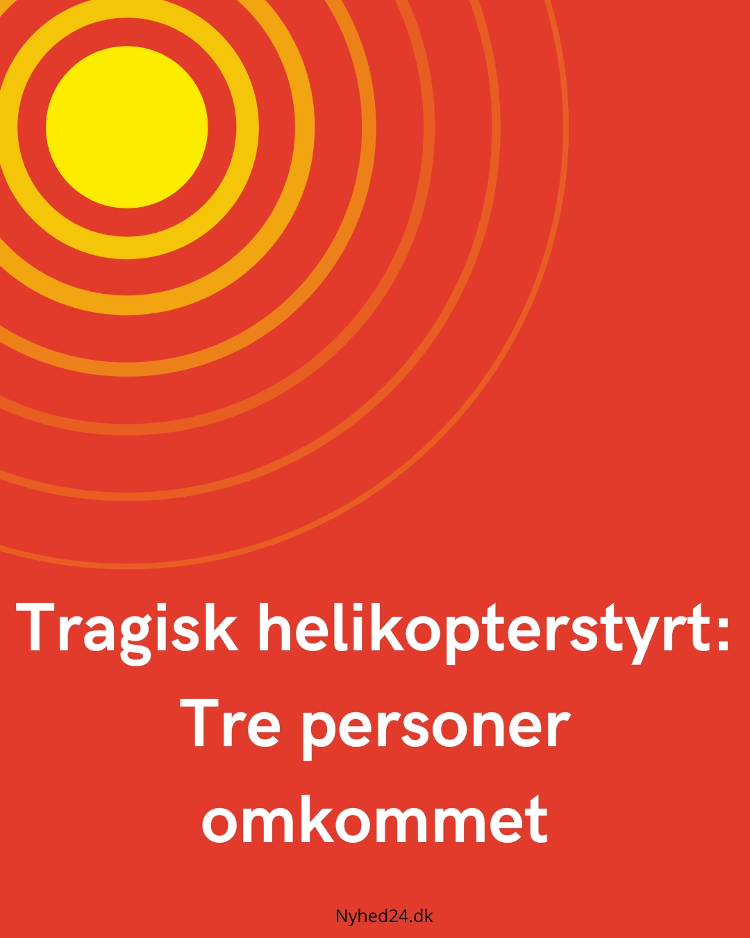 Tragisk helikopterstyrt: Tre personer omkommet