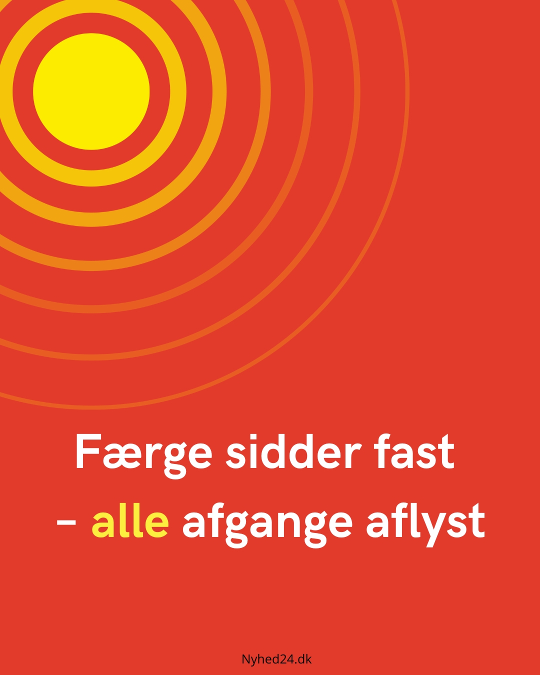 Færge sidder fast – alle afgange aflyst