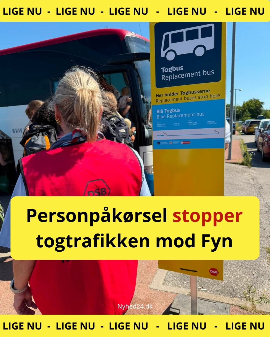 Personpåkørsel stopper togtrafikken mod Fyn