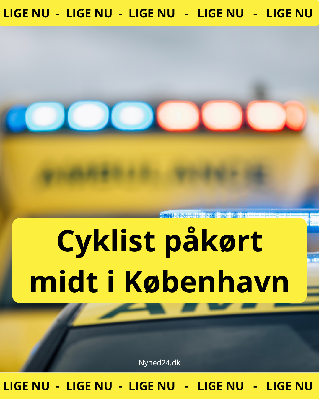 Cyklist påkørt midt i København