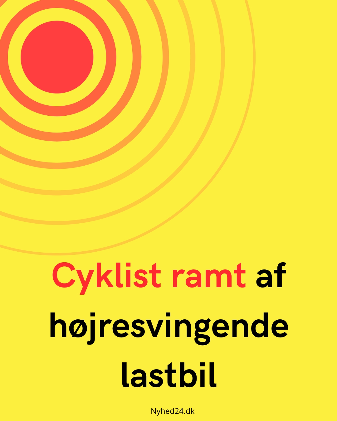 Cyklist ramt af højresvingende lastbil