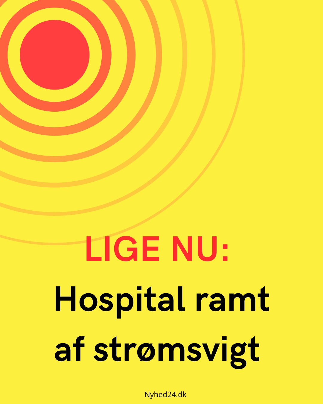 LIGE NU: Hospital ramt af strømsvigt – beredskab sat i gang