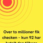 Over to millioner fik checken – kun 92 har betalt den tilbage