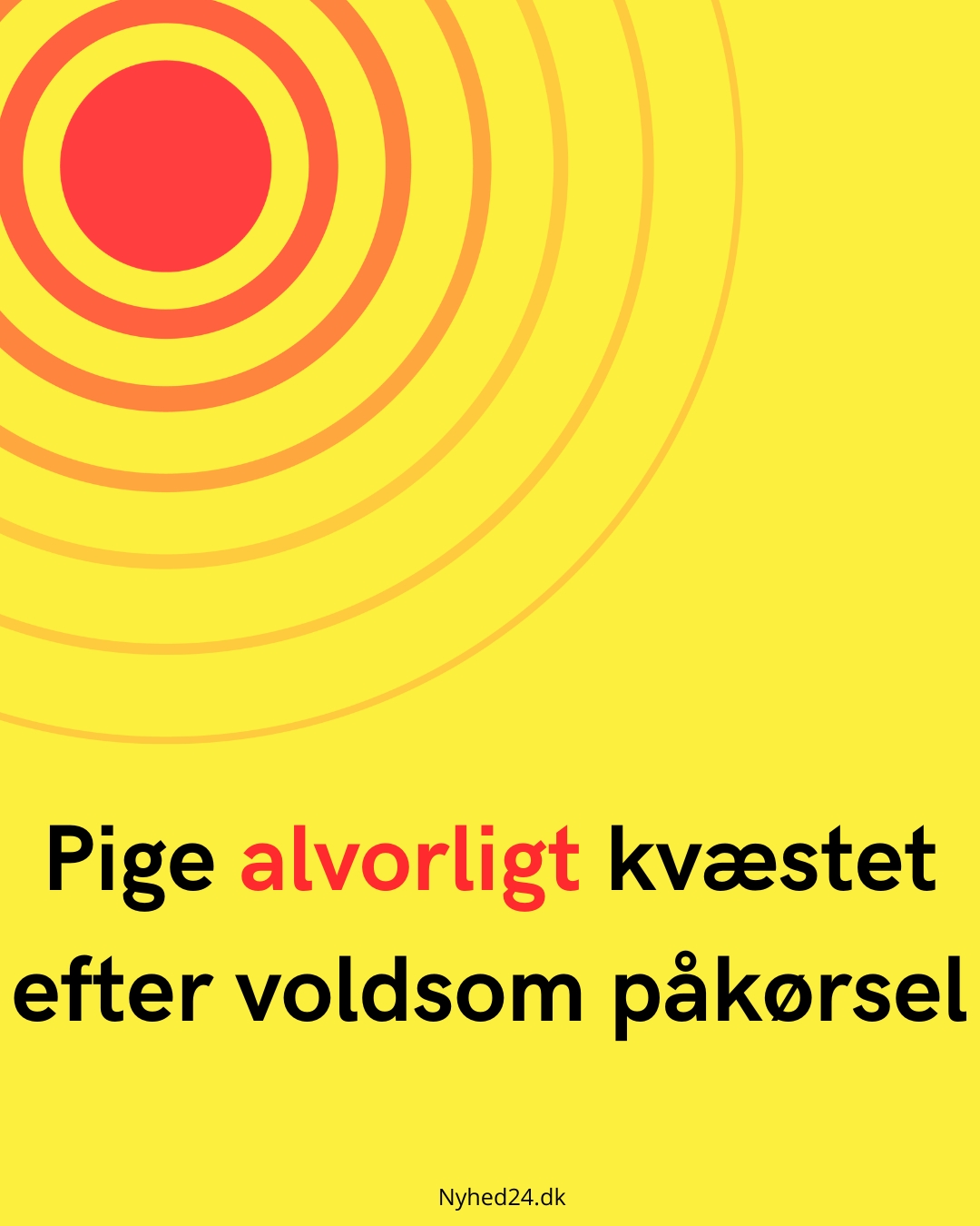 Pige alvorligt kvæstet efter voldsom påkørsel