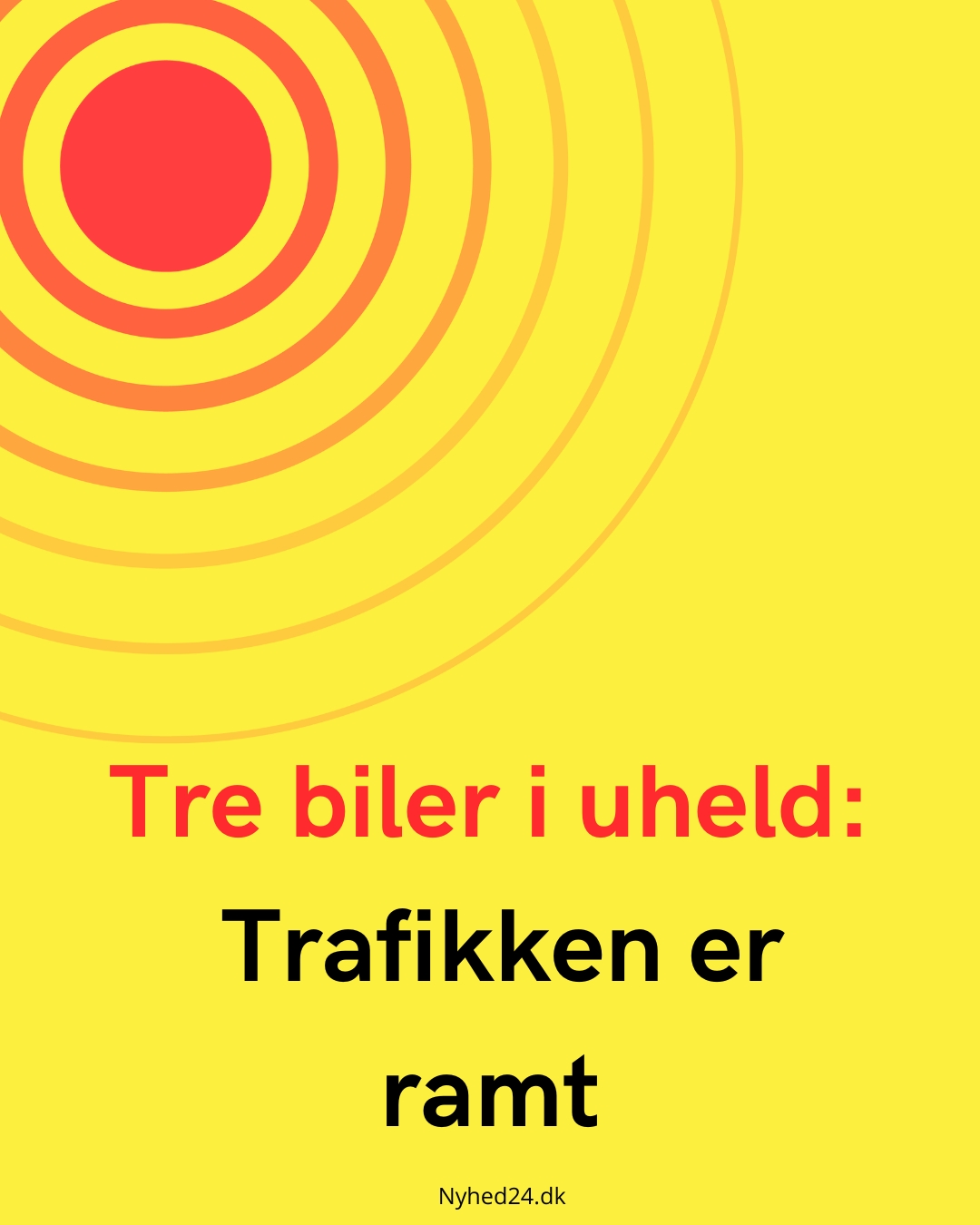 Tre biler i uheld: Trafikken er ramt