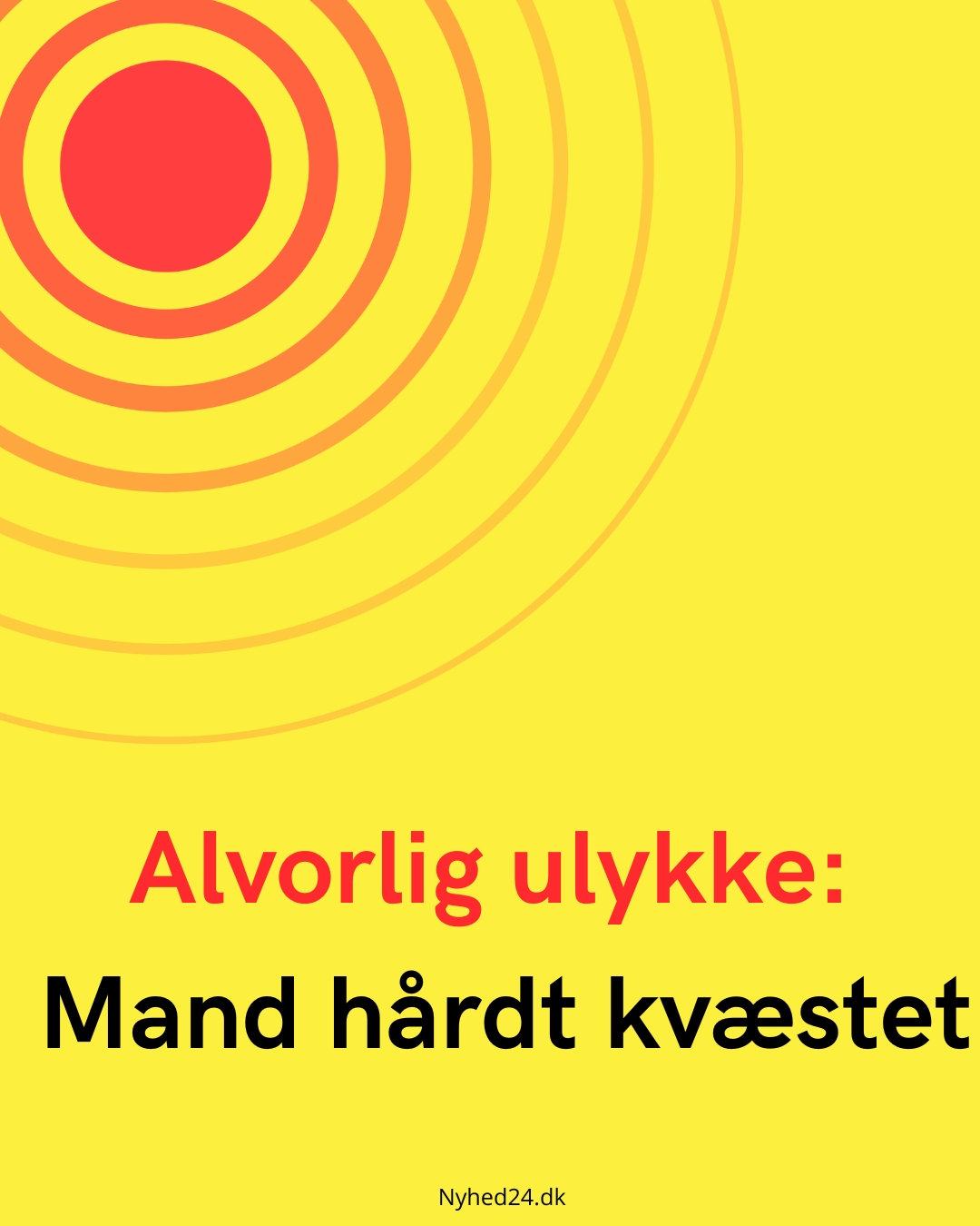 Alvorlig ulykke: Mand hårdt kvæstet