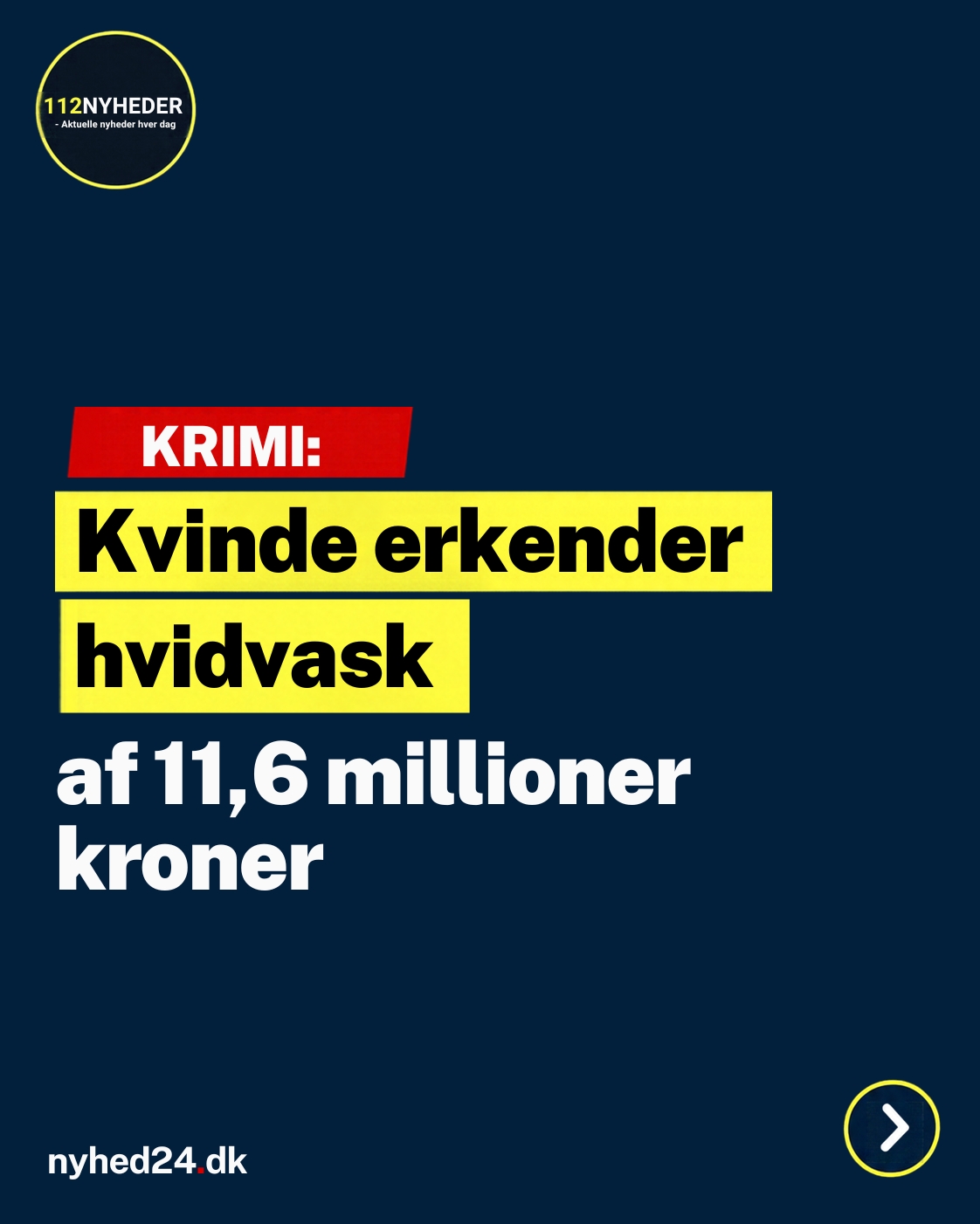 Kvinde erkender hvidvask af 11,6 millioner kroner
