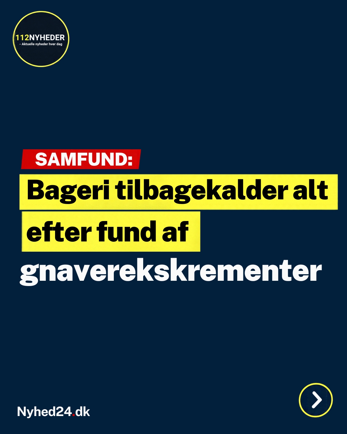Bageri tilbagekalder alt efter fund af gnaverekskrementer