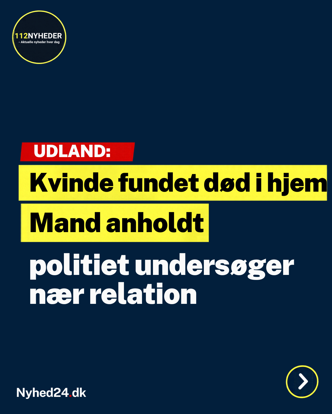 Kvinde fundet død - Mand anholdt
