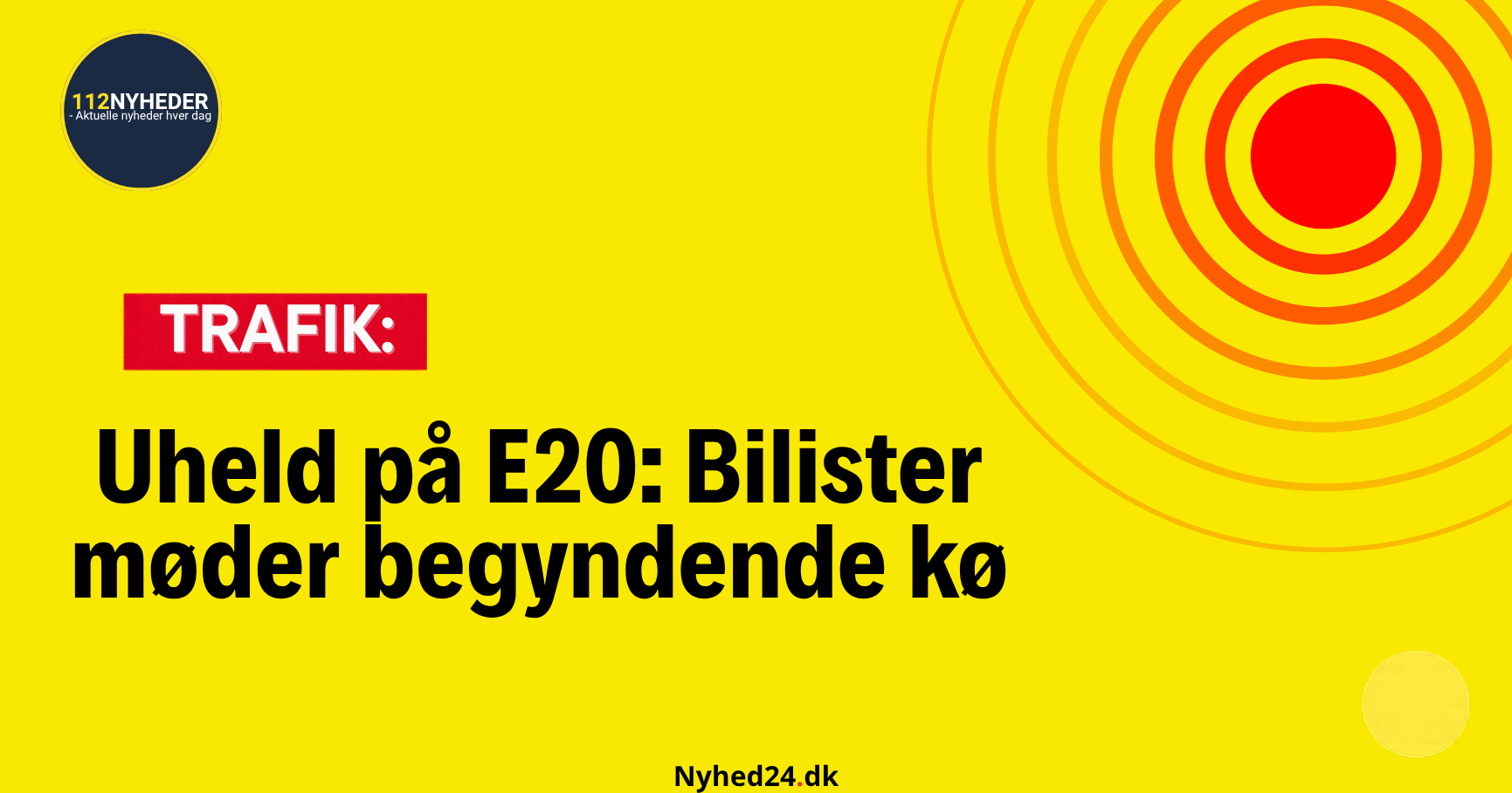 Uheld på E20: Bilister møder begyndende kø