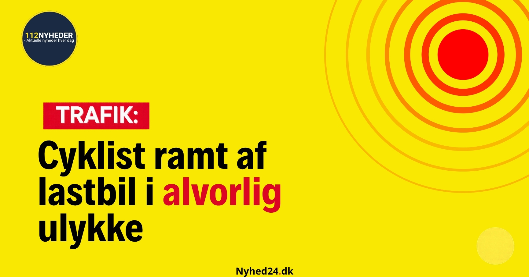 Cyklist ramt af lastbil i alvorlig ulykke