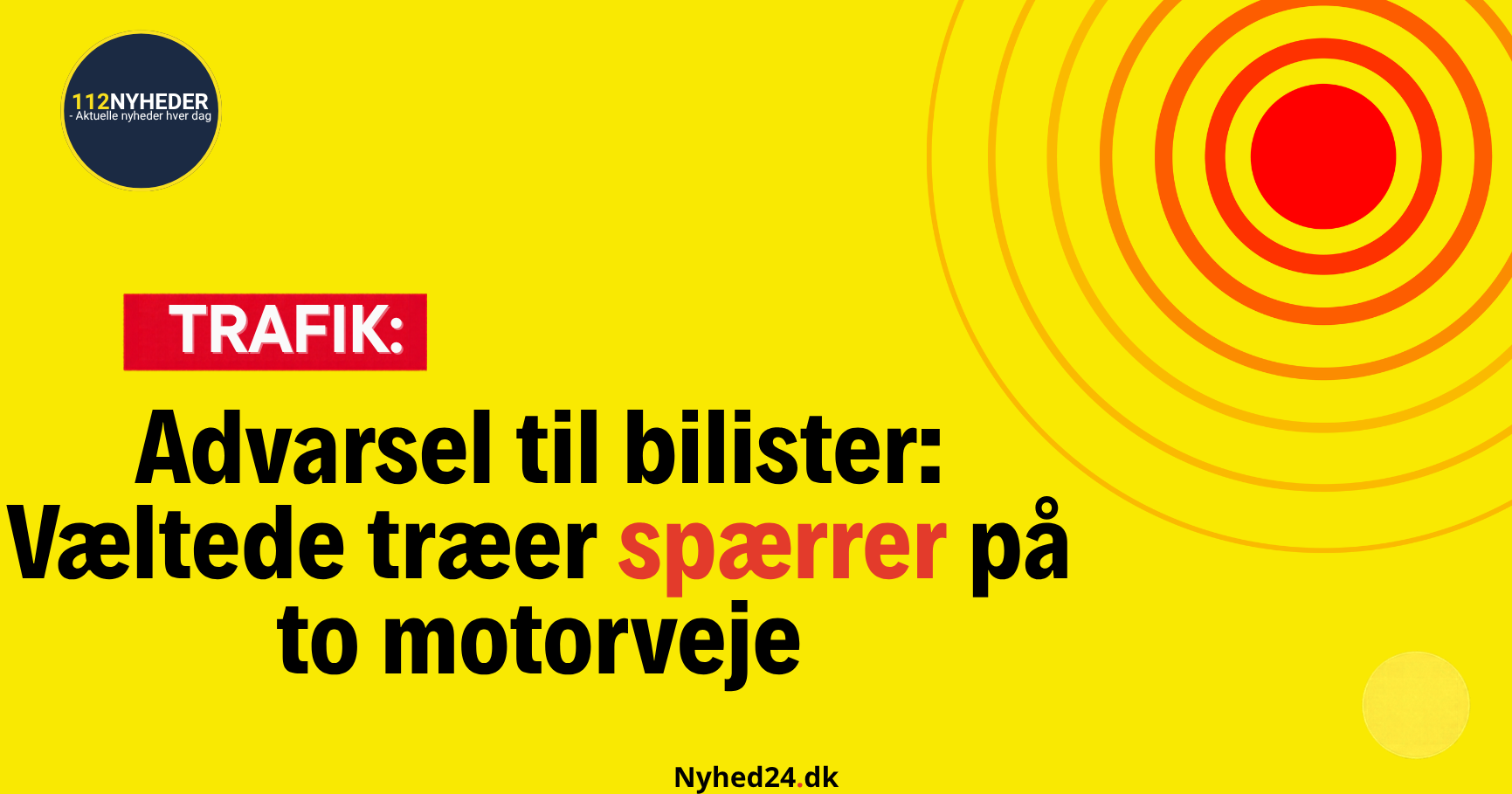 Advarsel til bilister: Væltede træer spærrer på to motorveje
