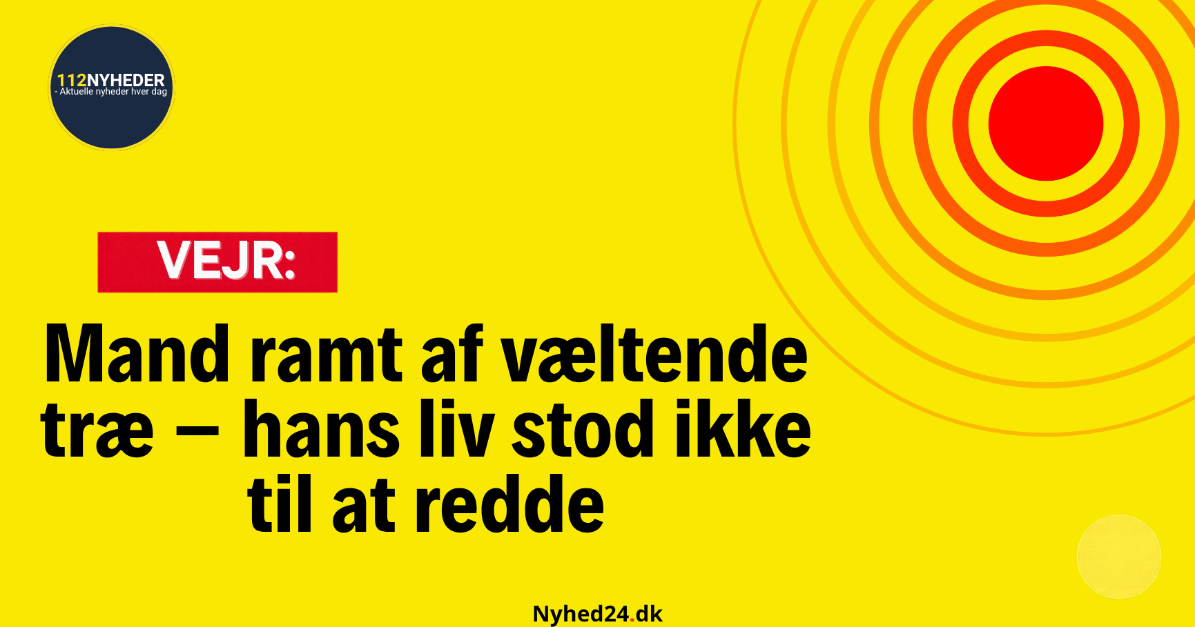 Mand ramt af væltende træ – hans liv stod ikke til at redde