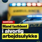 Mand fastklemt i alvorlig arbejdsulykke