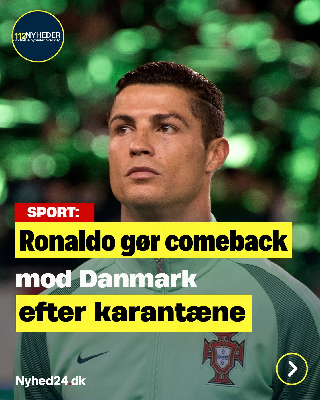 Ronaldo gør comeback mod Danmark efter karantæne