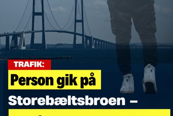 Person gik på Storebæltsbroen – trafikken blev lukket