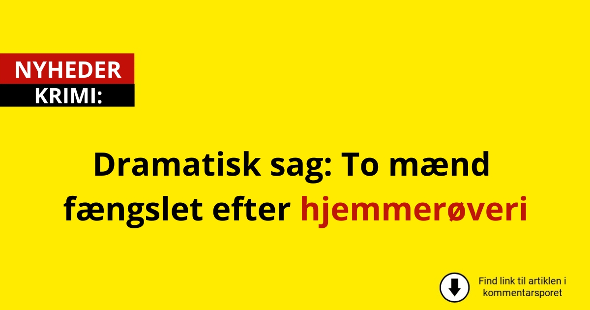 Dramatisk sag: To mænd fængslet efter hjemmerøveri