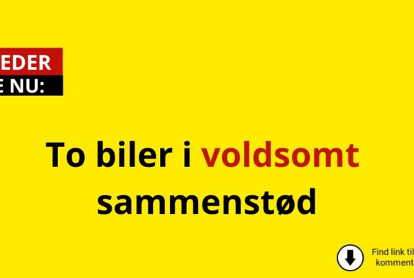 To biler i voldsomt sammenstød – politiet melder om alvorlig personskade