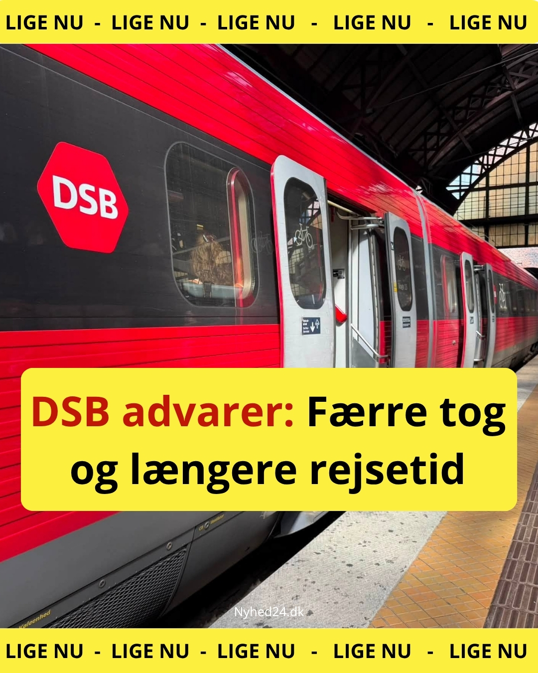 DSB advarer: Færre tog og længere rejsetid