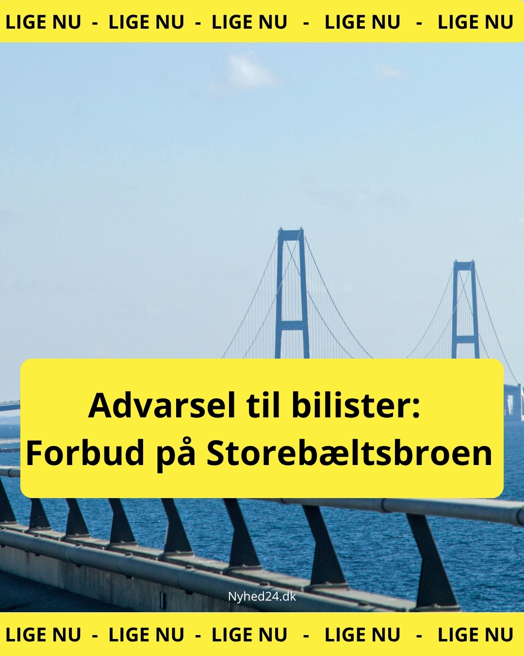 Advarsel til bilister: Forbud på Storebæltsbroen