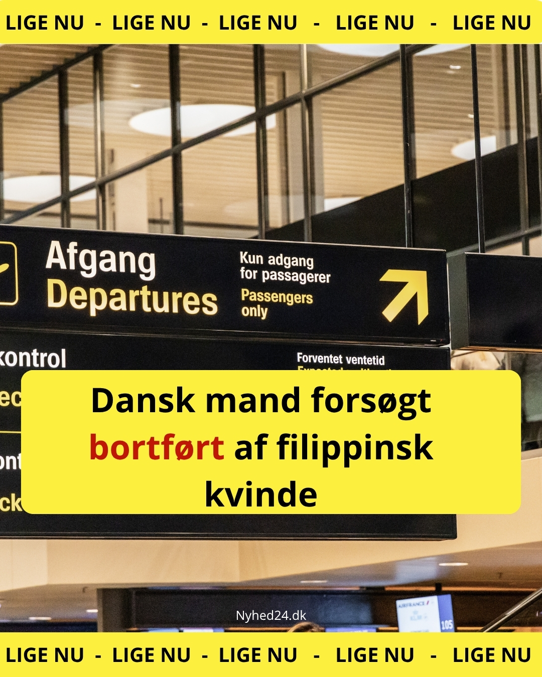 Dramatik i Københavns Lufthavn: Kvinde sigtet for bortførelsesforsøg af dansk mand