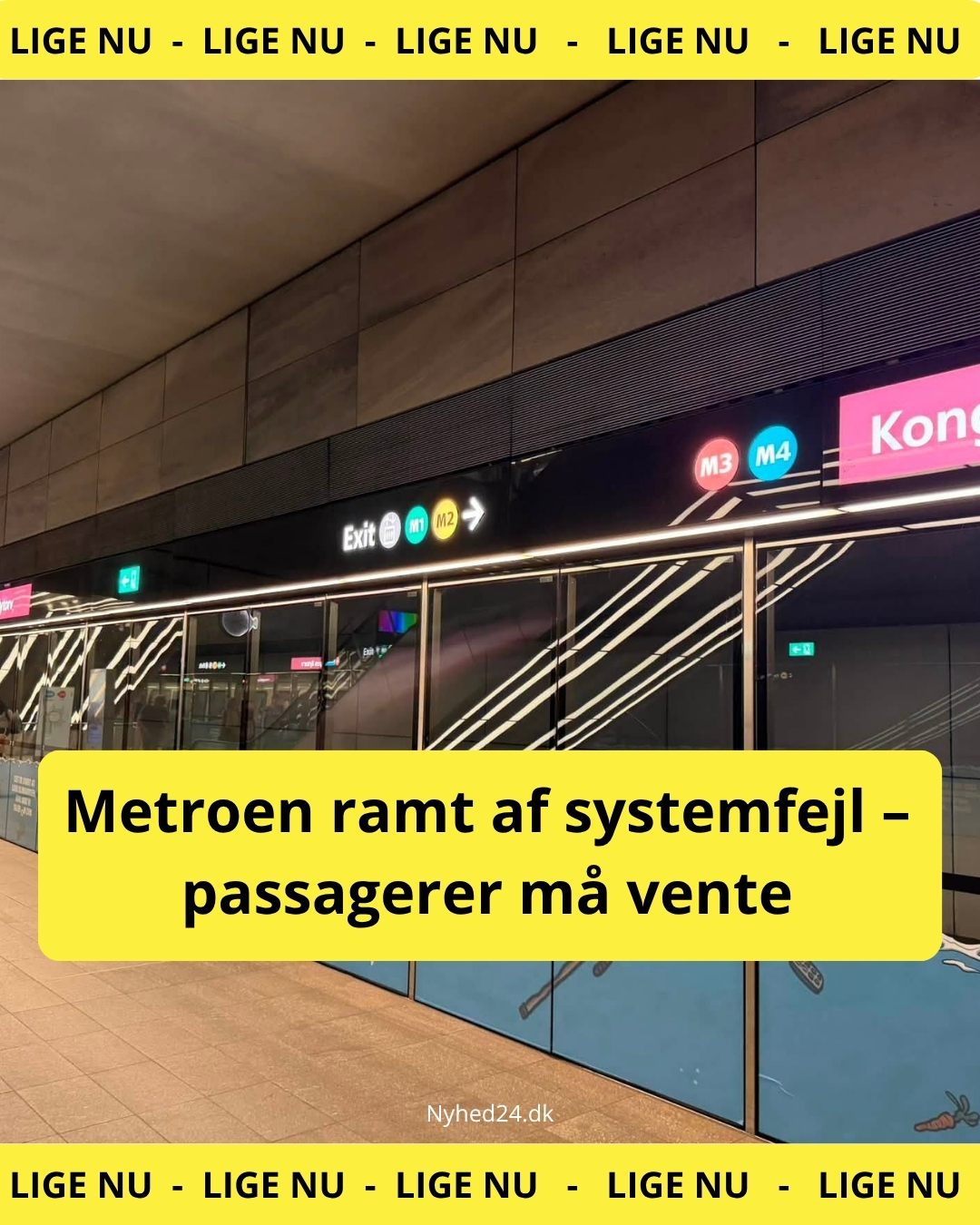 Metroen ramt af systemfejl – passagerer må vente