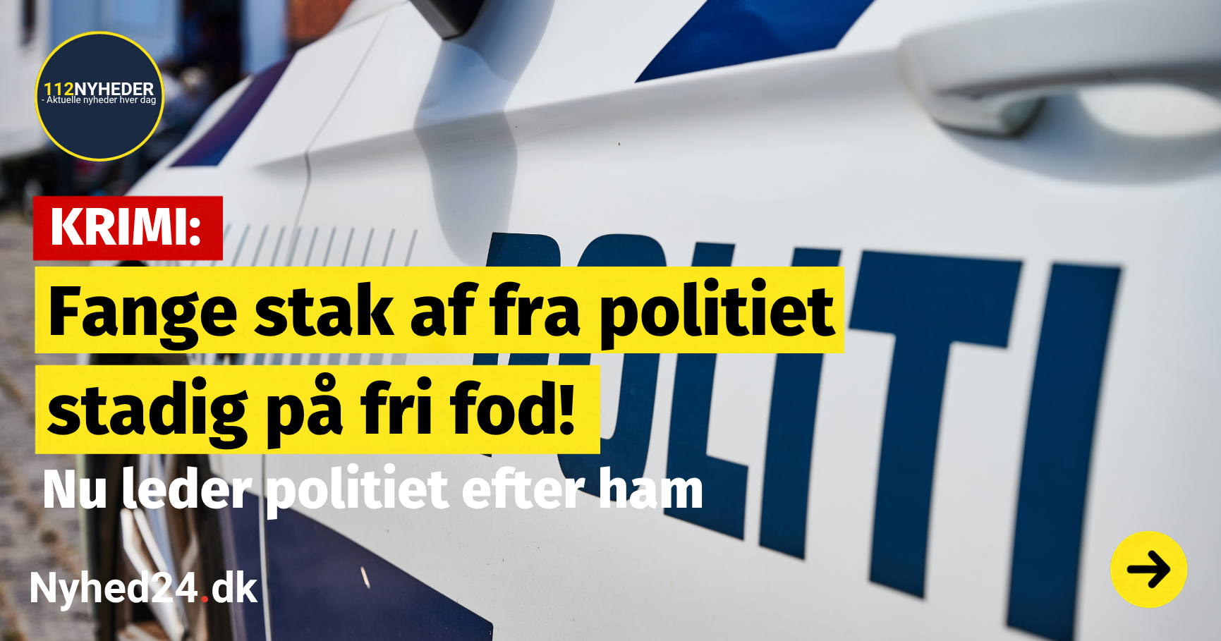Fange stak af fra politiet – stadig på fri fod!