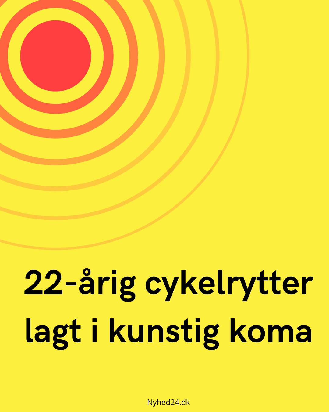 22-årig cykelrytter lagt i kunstig koma