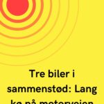 Tre biler i sammenstød: Lang kø på motorvejen