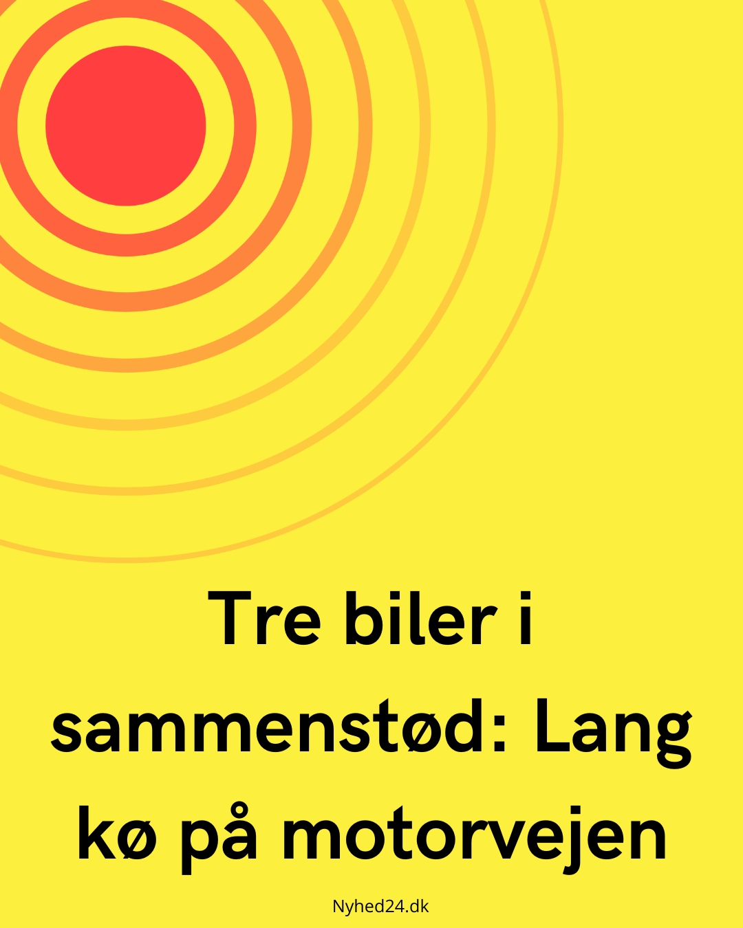 Tre biler i sammenstød: Lang kø på motorvejen