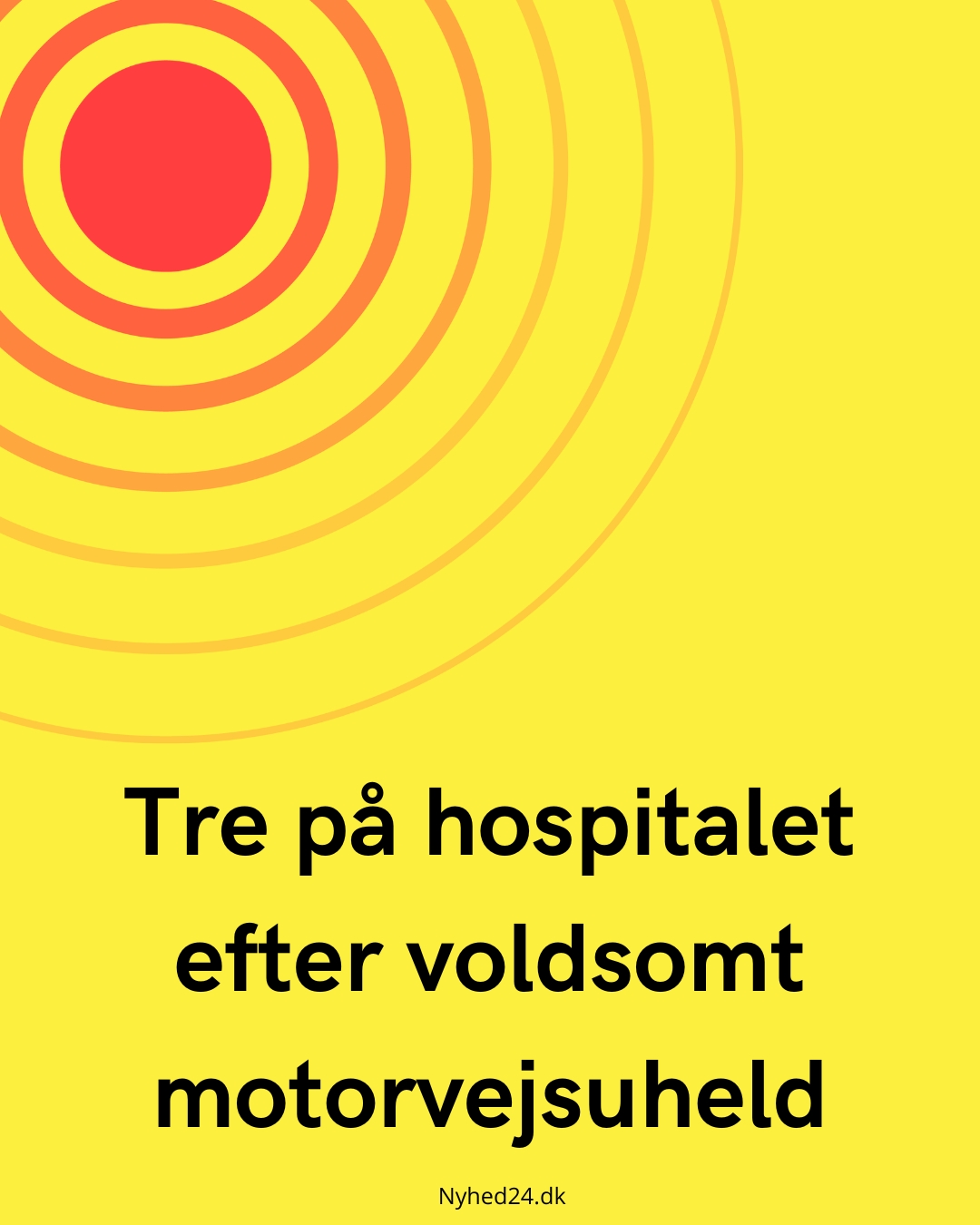 Tre på hospitalet efter voldsomt motorvejsuheld
