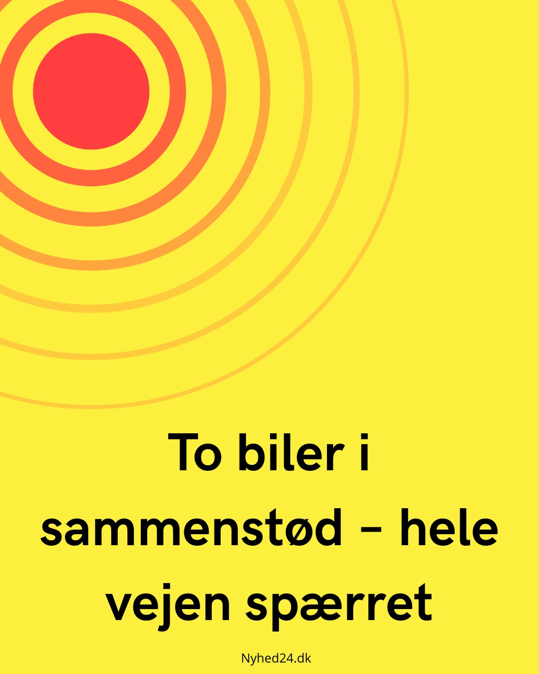 To biler i sammenstød – hele vejen spærret