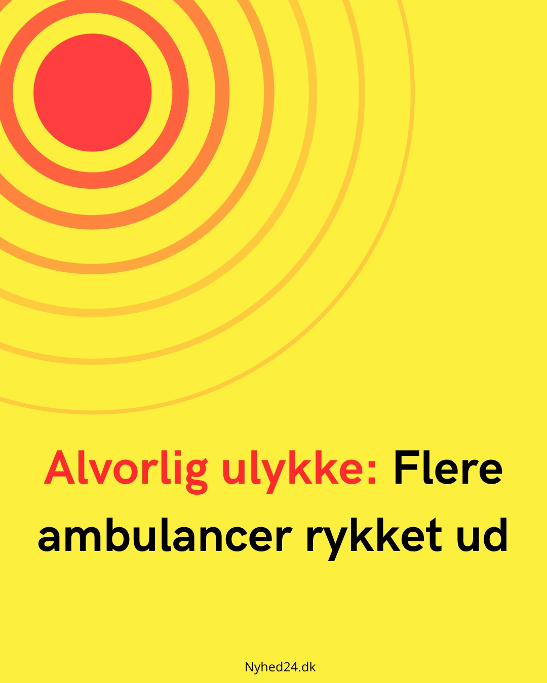 Alvorlig ulykke: Flere ambulancer rykket ud