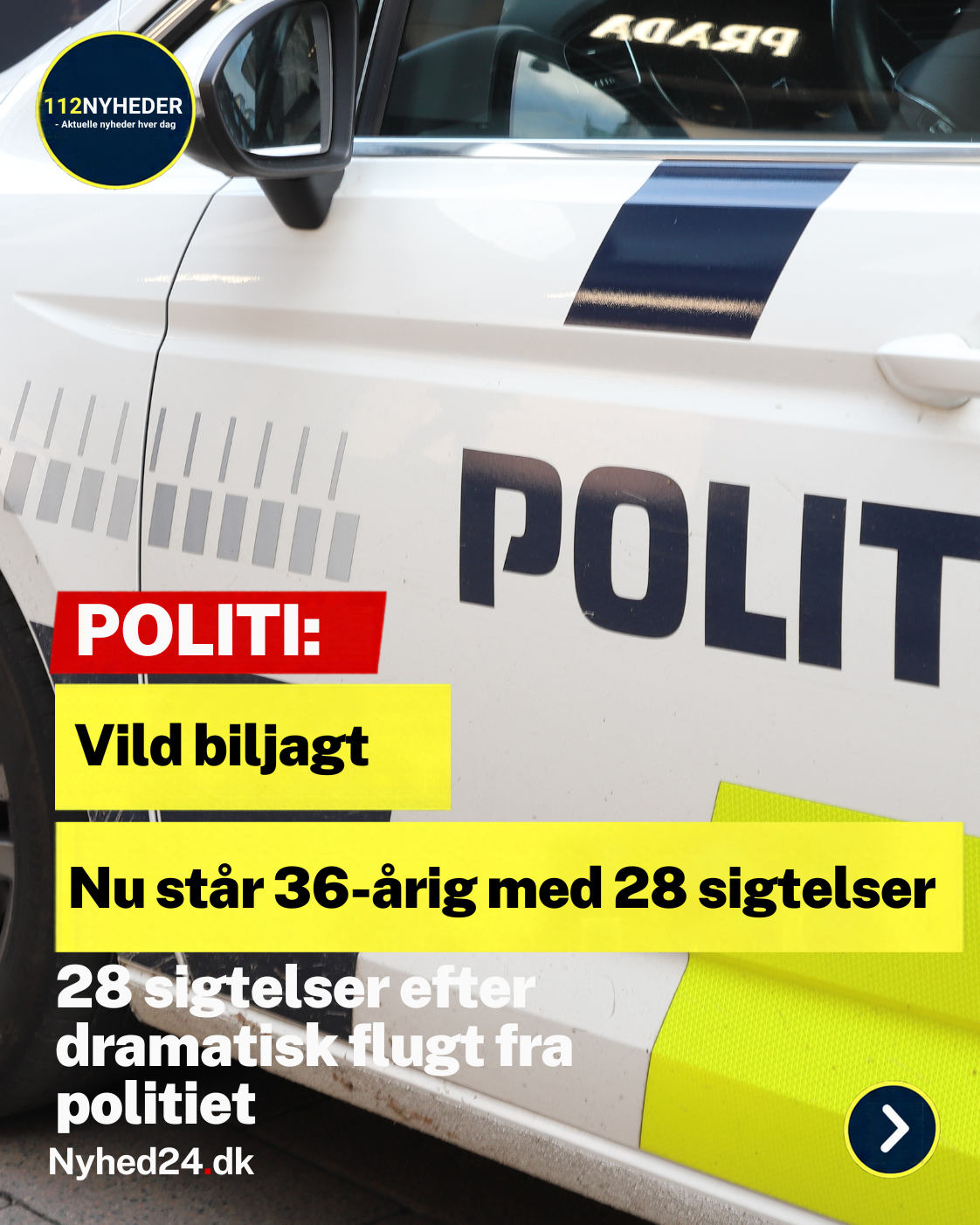 28 sigtelser efter dramatisk flugt fra politiet