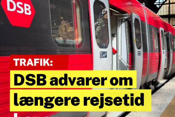 DSB advarer om længere rejsetid: Flere tog bliver berørt